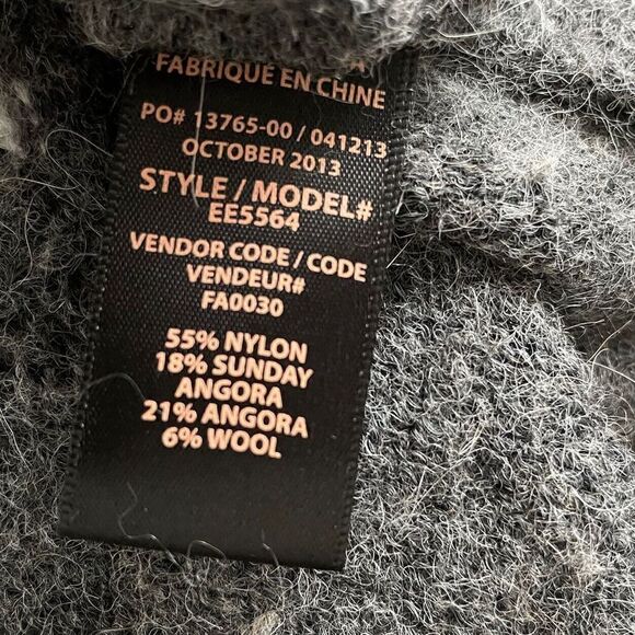ELLA MOSS Womens Gray Leopard Sweater Rear Zip Wool-Angora Blend Soft Small S - Picture 8 of 8